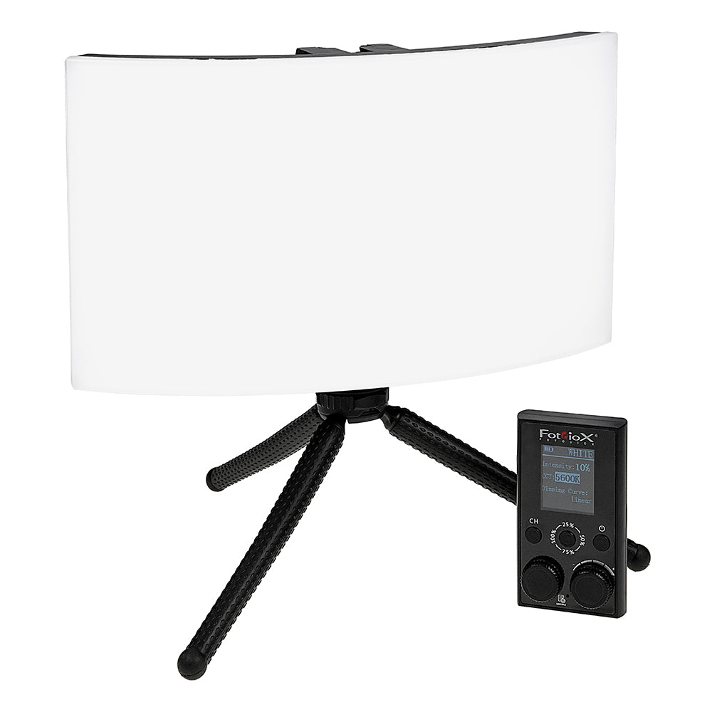 Radius Go 1450 - Mini Wide Angle Curved Dual Color Fill Light; 6.75x13in, Bicolor, Dimmable, Diffused Soft Light from Fotodiox