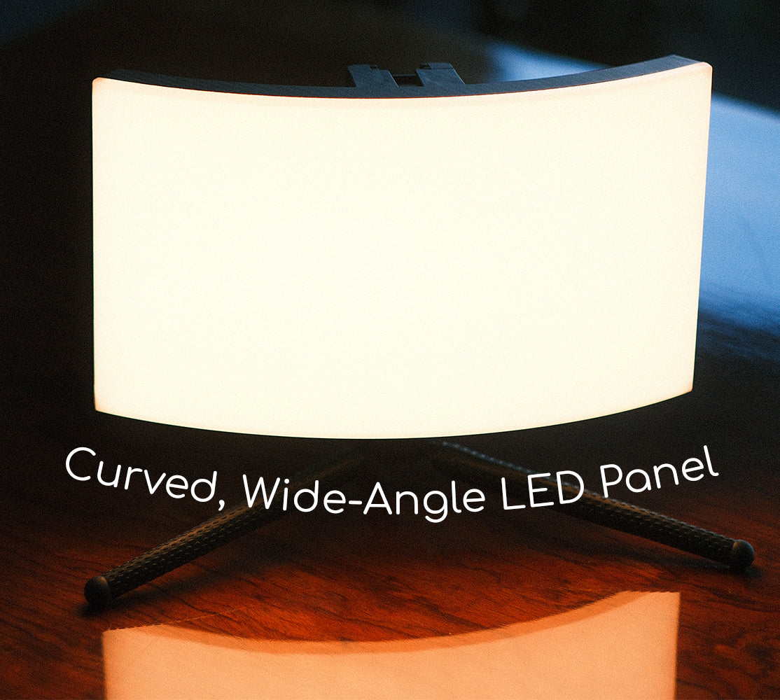Radius Go 1450 - Mini Wide Angle Curved Dual Color Fill Light; 6.75x13in, Bicolor, Dimmable, Diffused Soft Light from Fotodiox
