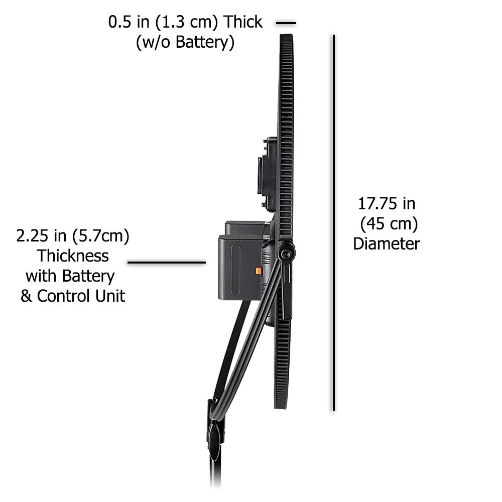 Award Winning Fotodiox Pro FlapJack Studio LED C-700RSV Bicolor Edge Light - 18in Round Ultra-thin, Ultrabright, Dual Color LED Photo/Video Light Kit